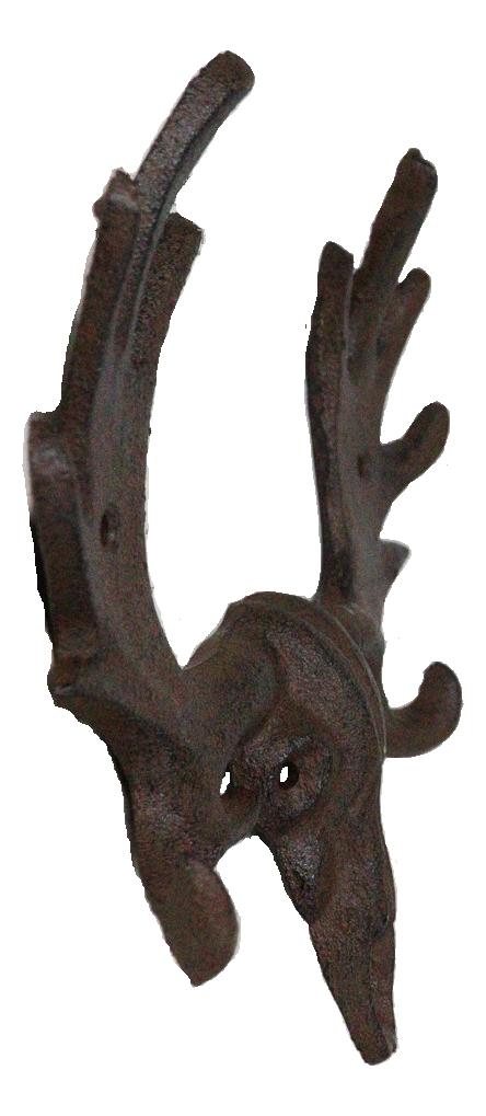 Cast Iron Western Rustic Bull Moose Head Wall Double Hooks For Keys Leashes Hats
