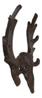 Cast Iron Western Rustic Bull Moose Head Wall Double Hooks For Keys Leashes Hats