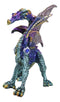 Standing Semi Metallic Purple Silver Space Galaxy Dragon With Gemstones Figurine