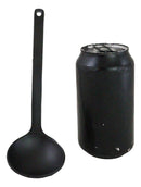 Pack Of 6 Ridged Matte Black Melamine Stirring Mixing Serving Ladle Spoons
