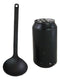 Pack Of 6 Ridged Matte Black Melamine Stirring Mixing Serving Ladle Spoons