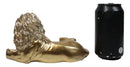 Faux Brass Gold African Safari In Regal Pose Lion King of The Jungle Figurine