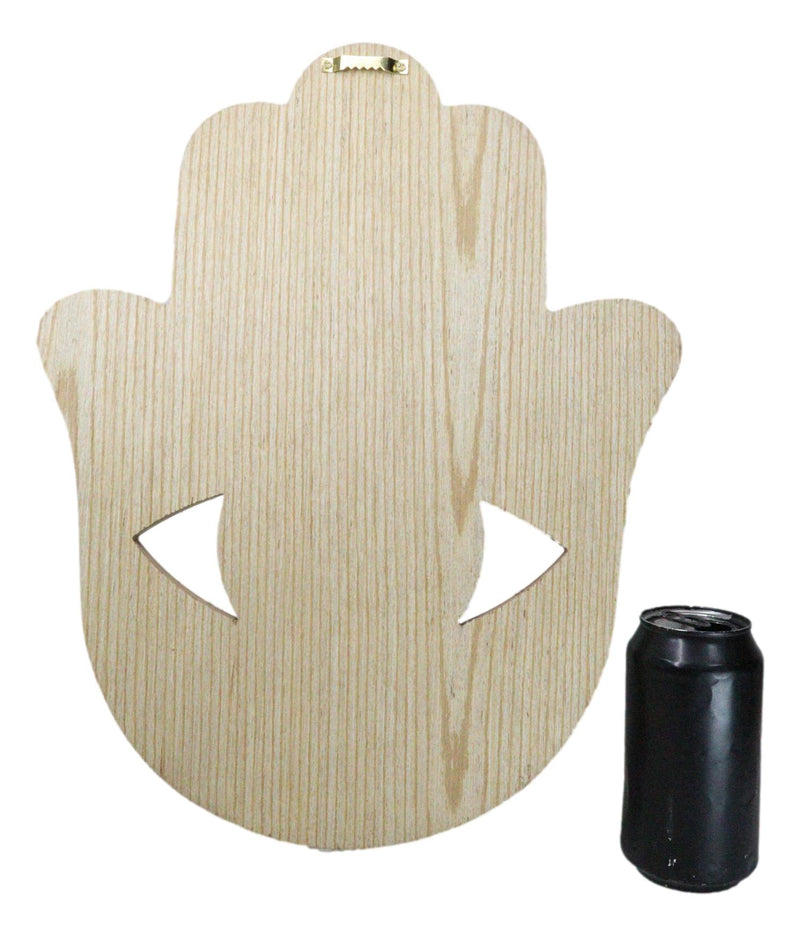 Hand of Fatima Hamsa Palm with Evil Eye Amulet of Protection MDF Wood Wall Decor