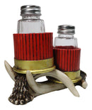 Western Entwined Stag Deer Antlers With Shotgun Bullets Salt Pepper Shakers Set