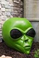 Oversized UFO Space Invader Martian Green ET Roswell Alien Head Skull Statue 18"