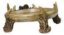 Rustic Deer Antler Tray Dish with Pinecones Woodland Decorative Catchall Bowl