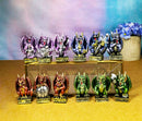 Set of 12 Colorful Viking Dragons in Multiple Poses and Armory Mini Figurines