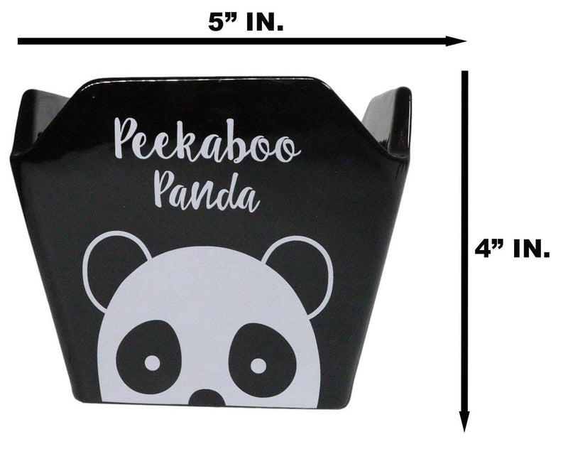 Black Peekaboo Panda Takeout To Go Box Serving Bowl With Chopsticks Set