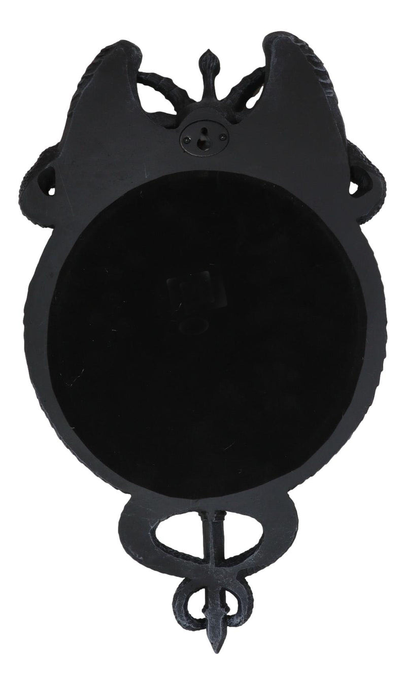 Occultic Sabbatic Goat Idol Baphomet With Caduceus Serpent Snakes Wall Mirror