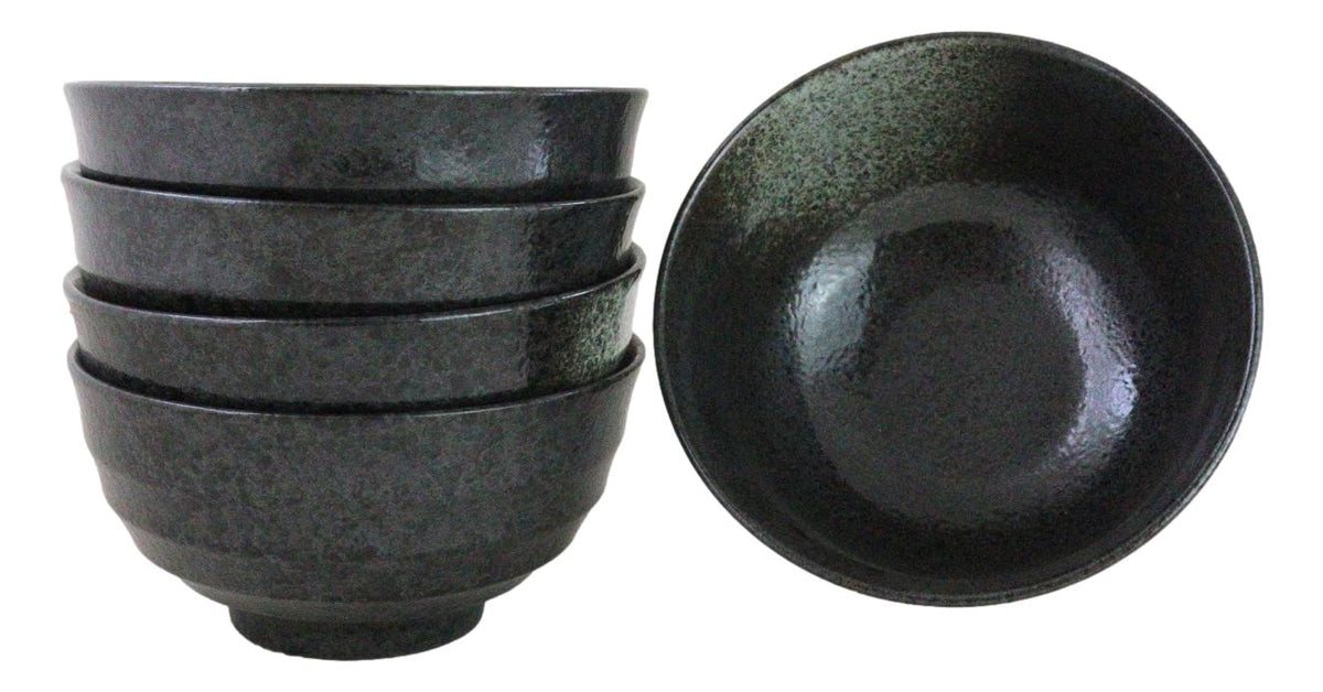 Pack Of 5 Grey Tone Hakumu Ceramic Soup Salad Rice Donburi Poke Bowls 24oz