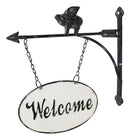 Cast Iron Rustic Farmhouse When Pigs Fly Angel Pig With Arrow Welcome Wall Sign
