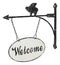 Cast Iron Rustic Farmhouse When Pigs Fly Angel Pig With Arrow Welcome Wall Sign