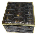 Realistic Faux Turtle Shell Print With Gold Trim Decorative Jewelry Trinket Box