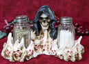 Grim Reaper Skeleton With Damned Souls Lake Of Fire Salt And Pepper Shakers Set