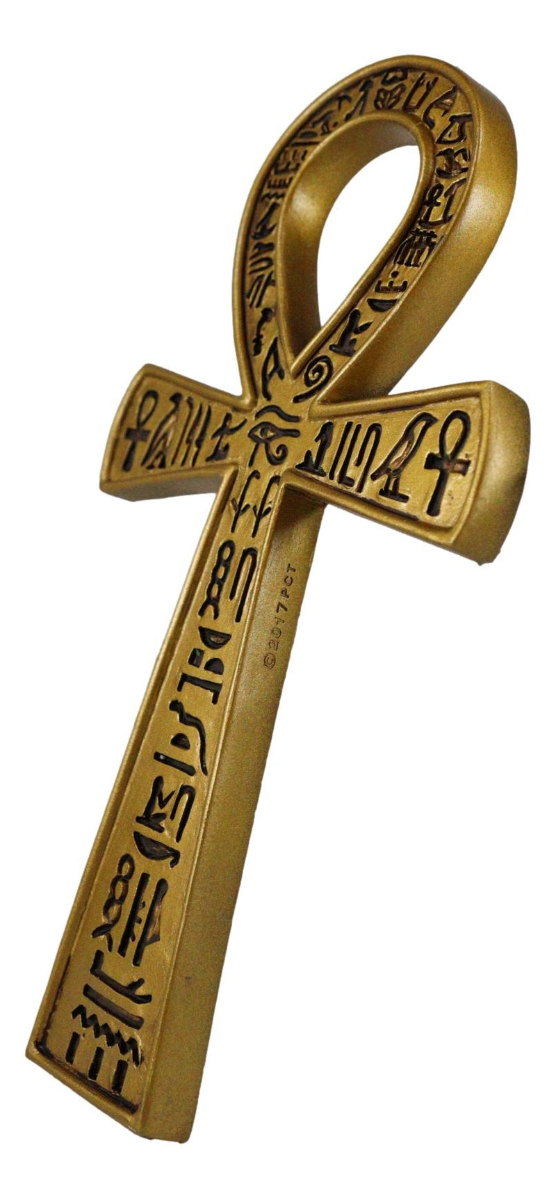 Ebros Small Crux Ansata Egyptian Golden Ankh Wall Decor Figurine 7.25"H