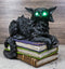 Witching Hour Mystical Black Cat With LED Eyes On Witchcraft Books Figurine
