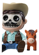 Furry Bones Cowboy Hillbilly the Skelly With Pony Skeleton Figurine Furrybones