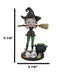 Halloween Witch Betty Boop And Pudgy Dog With Broomstick And Cauldron Figurine