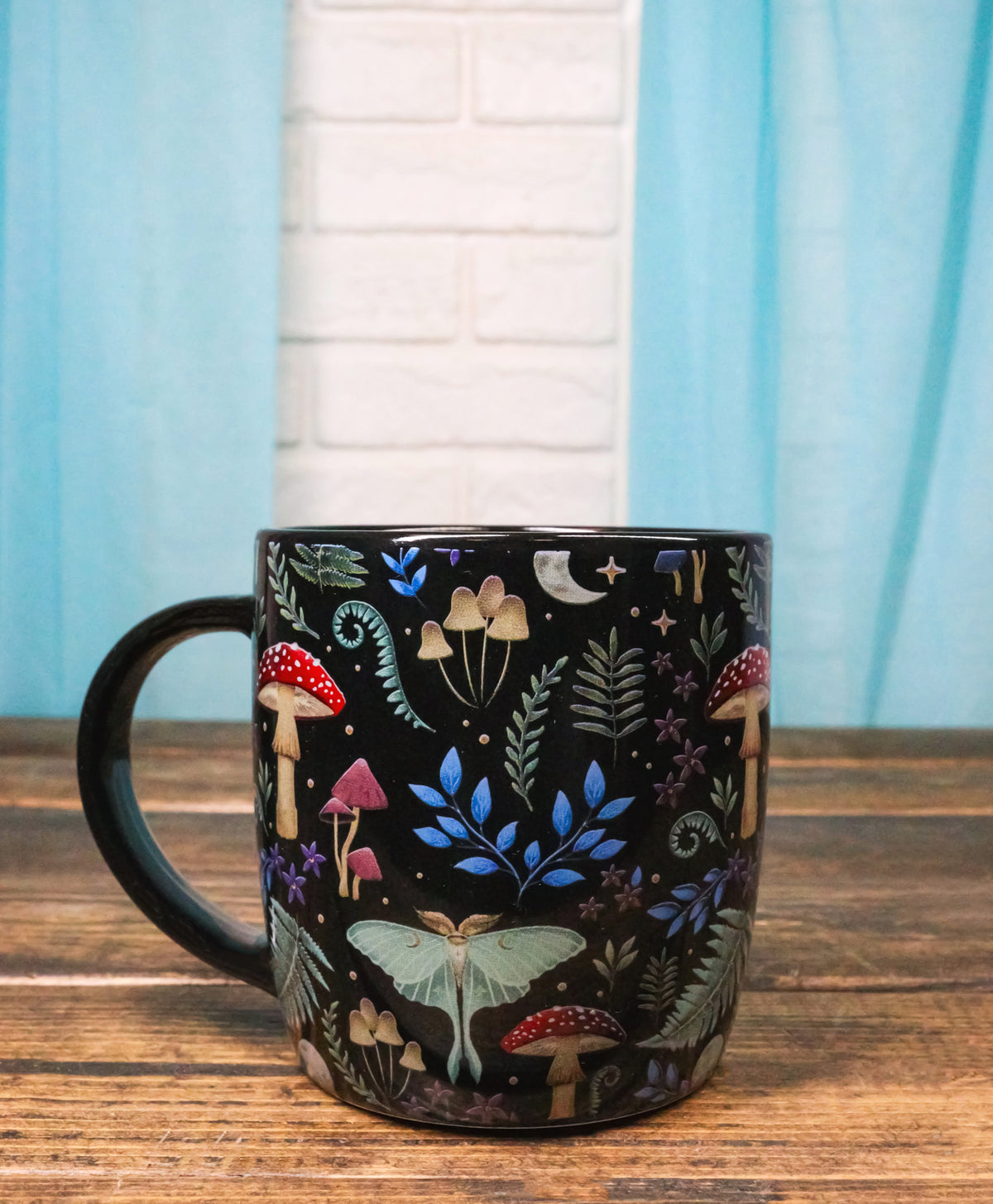 Wicca Magic Dark Forest Mushrooms And Wild Herbs Porcelain Coffee Mug Cup 12oz