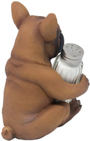 Adorable French Bulldog Hugging Spices Salt Pepper Shaker Holder Figurine by Gifts & Decors