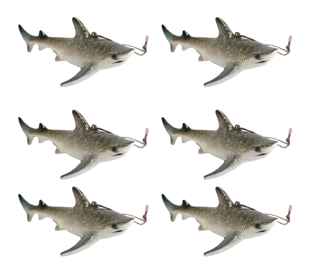 Set Of 6 Great White Sharks Ocean Marine Wall Hanging Decor Tree Ornaments