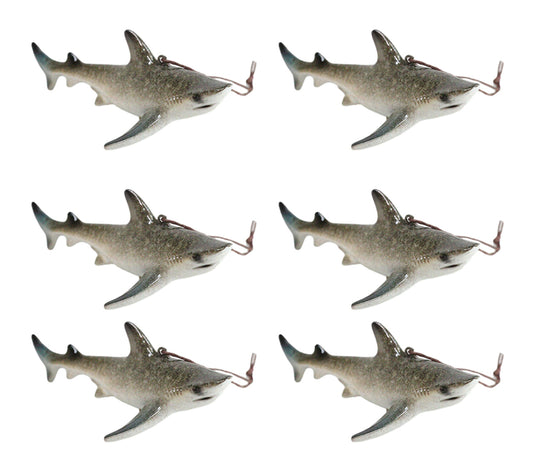 Set Of 6 Great White Sharks Ocean Marine Wall Hanging Decor Tree Ornaments