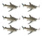 Set Of 6 Great White Sharks Ocean Marine Wall Hanging Decor Tree Ornaments