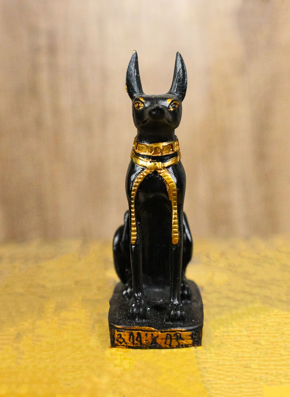 Egyptian God Of The Afterlife And Mummy Anubis Dog Dollhouse Miniature 3"H