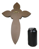 Rustic Western God Bless My Family Faux Wooden Tooled Scrollwork Wall Cross