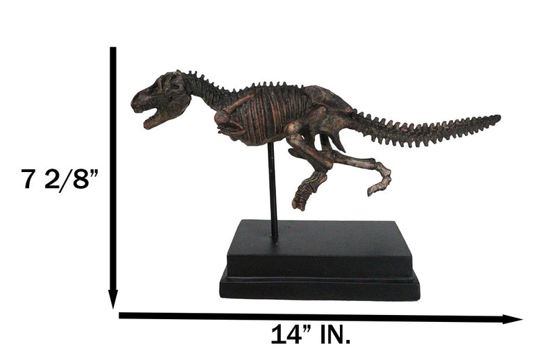 Jurassic T-Rex Tyrannosaurus Rex Dinosaur Fossil Skeleton Statue On Base Stand