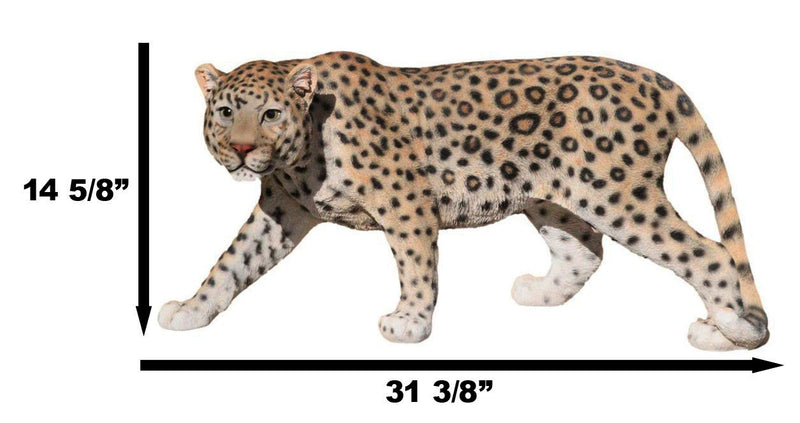 Large Lifelike Prowling Jaguar Statue 33"L Panther Cougar Puma Giant Cat Decor