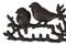 Cast Iron Rustic Lovebirds Perching On Twig Branch 4-Pegs Wall Coat Keys Hooks