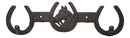 Rustic Western Horse Head With 3 Horseshoes Lucky Charm Double Wall Coat Hook