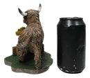 Western Scottish Highlands Cattle Cow with Sunflowers Holy Cow Plank Figurine