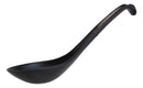Pack Of 6 Matte Black Melamine Asian Noodle Soup Spoons With Ladle Hook Ends