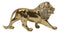 Faux Brass Gold Finish African Safari Prowling Lion King of The Jungle Figurine