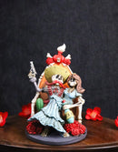 Day of The Dead Hasta La Muerte Pablo Skeleton Couple Red Roses Throne Figurine