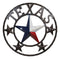 Western Patriotic Lone Star State Texas With Mini Stars Metal Wall Circle Sign