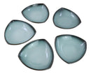 Set Of 5 Seikai Blue Sky Stars Appetizer Salad Triangular Deep Serving Plates