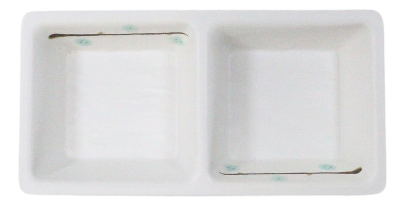 Pack Of 6 Yukino Hana Snowflakes Melamine 2 Partition Condiments Sauce Dishes