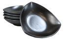 Set Of 5 Black Tetsu Kesho Ceramic Appetizer Salad Triangular Deep Plates