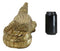 Large 2 Feet Gold Patina Crocodile Baring Jaws and Razor Teeth Garden Statue