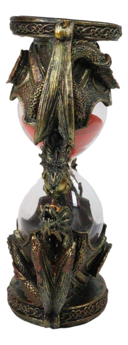 Ebros Gift Hour of the Dragon 4 Crypt Dragons Sand Timer Red Sand, Faux Bronze