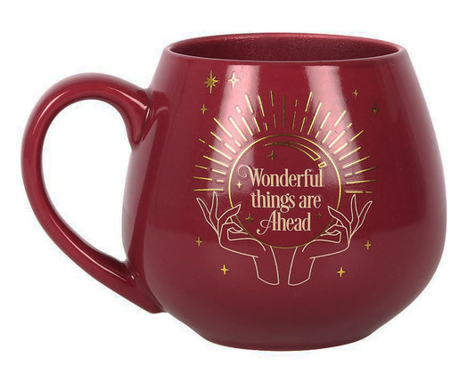 Pink Wicca Fortune Teller Psychic Gazing Ball Heat Color Changing Ceramic Mug - Ebros Gift