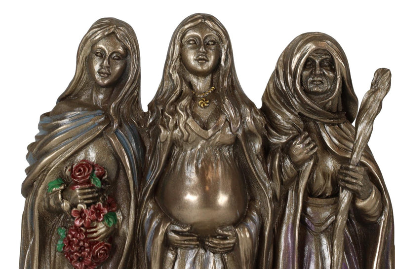 Sacred Phases of The Moon Triple Goddess Mother Maiden Crone Life Cycle Figurine