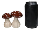Wild Red With White Polkadots Toadstool Mushrooms Fungi Salt And Pepper Shakers