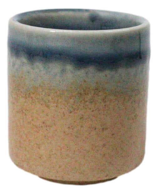 Set of 6 Artistic Blue River Sand Ao Nagashi Porcelain 1.25oz Ochoko Yuzu Cups