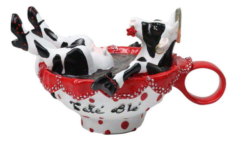 Cow Parade Cafe Ole Latin Culture Coffee Cup Bathing Cow Collector's Figurine