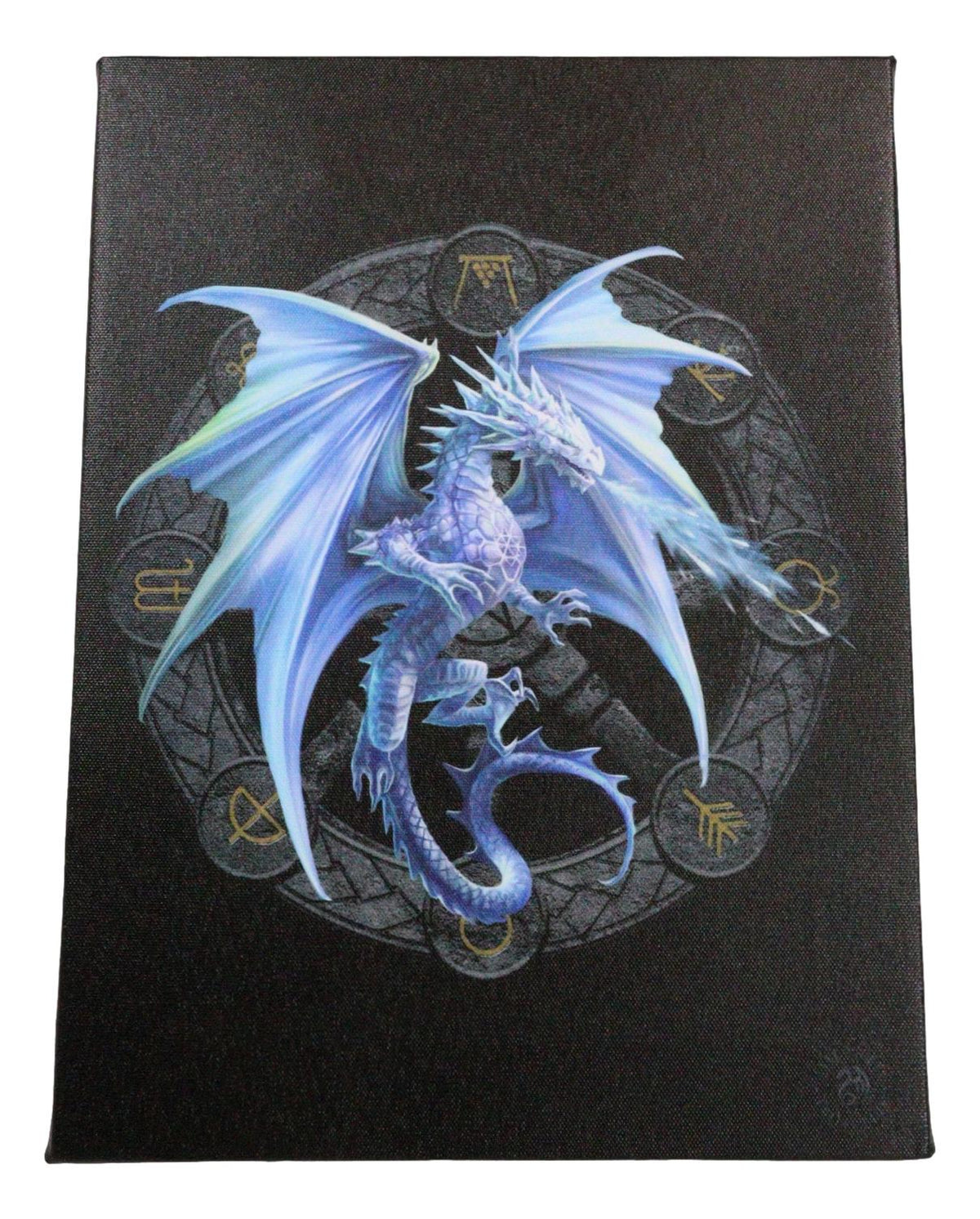 Anne Stokes Yule Drake Sabbats Wheel of The Year Dragon Canvas Wall Decor - Ebros Gift