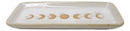 Cream White Ceramic Wicca Witchcraft Moon Phase Trinket Tray Dish Platter 7"L